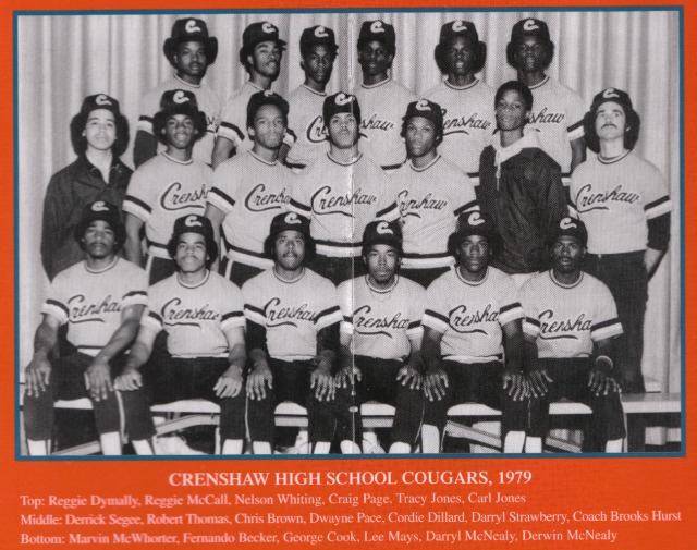 Darryl Strawberry 18 Crenshaw High School Cougars Blue Baseball